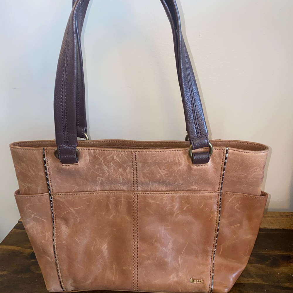 The Sak Ashby Satchel Tan Leather Shoulder Purse